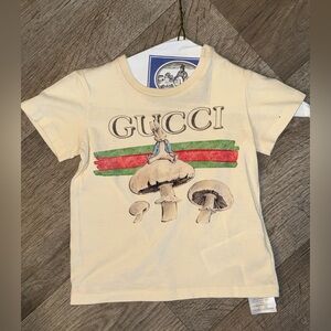 Gucci Kids Beige Mushroom Tee